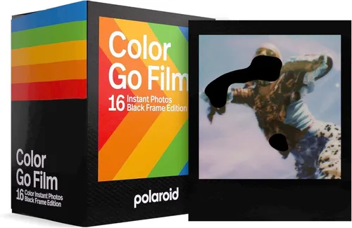 Vista 2 de Polaroid Originals Go - Película instantánea a color, marco negro, para cámara Polaroid GO, 2 paquetes dobles con tela (32 fotos)