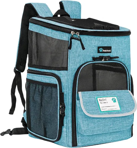 Vista 9 de PetAmi Mochila transportadora para perros, mochilas para gatos aprobadas por aerolíneas para transportar gatos pequeños y grandes, mochila