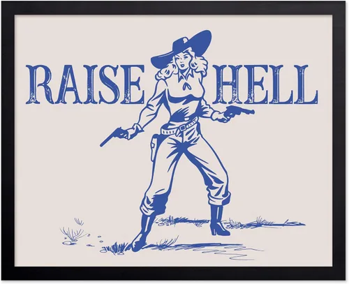 Vista 73 de Poster Master Póster de You've Yeed Your Last Haw, estampado retro de vaquero azul, arte occidental, arte moderno, arte del salvaje oeste, regalo