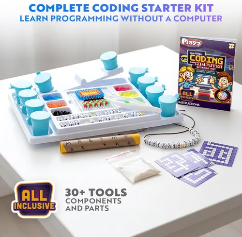 Vista 3 de Kit de ciencia My First Coding & Computer Science Kit, de Playz – Aprende sobre códigos binarios, cifrado, algoritmos y pixelación a través