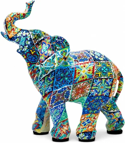 Vista 11 de Estatua de elefante, para mujer, coloridas figuras de elefante de resina, regalos de elefante para mujer, decoración de elefante para el hogar