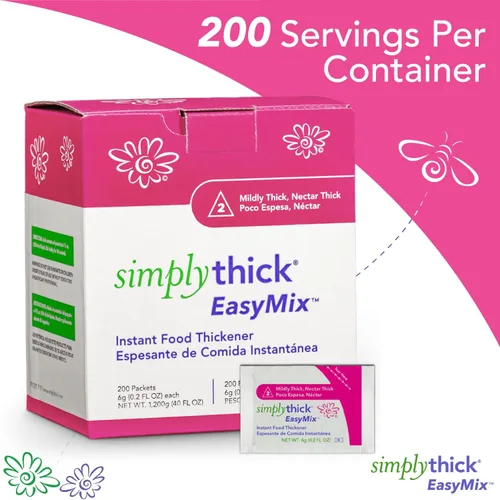Vista 5 de SimplyThick EasyMix 200 unidades de paquetes individuales de 0.21 oz Espesante de gel para aquellos con disfagia y trastornos de deglución