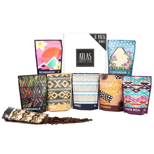 Vista 8 de Atlas Coffee Club World of Coffee Discovery Set - Muestra de regalo de café gourmet, paquete de 4 cajas variadas de los mejores cafés de origen