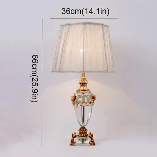 Vista 2 de Lámpara de mesa de noche, lámpara de mesa de cristal, decoración de color esmaltado, lámpara de noche, moderna, creativa, cálida y romántica, sala