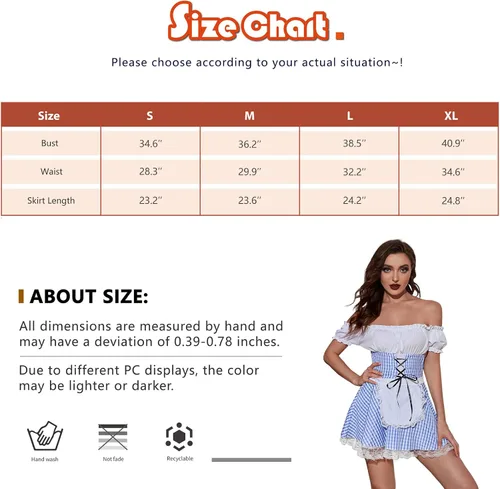 Vista 6 de JMwapar Disfraces de Oktoberfest para mujer, disfraces sexys de Halloween, cosplay, disfraz de sirvienta para cerveza alemana, vestido de Oktoberfest