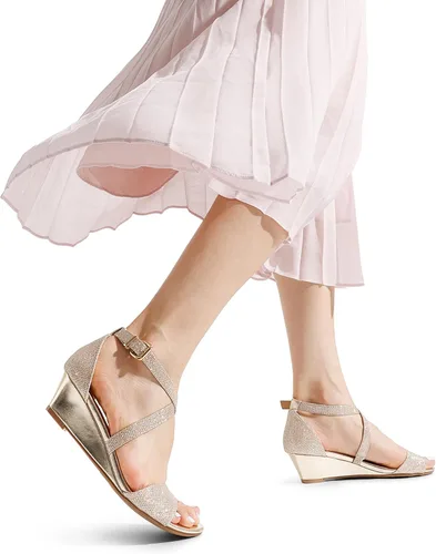 Vista 7 de DREAM PAIRS - Sandalias de tacón bajo con correa de tobillo para mujer