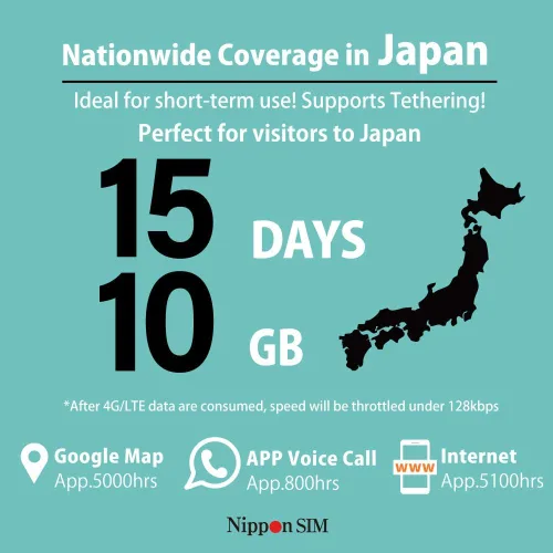 Vista 4 de [eSIM] Japón eSIM 15 Days Data Only SIM 10 GB de alta velocidad 4G LTE + datos ilimitados a velocidad reducida No se necesita itinerancia