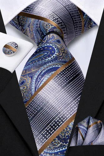 Vista 50 de Dubulle Corbata tejida de cachemira para hombre y gemelos de pañuelo para hombre, conjunto de gemelos para boda formal y negocios