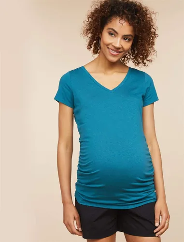 Vista 2 de Motherhood Maternity Pantalón corto de popelina Secret Fit para mujer