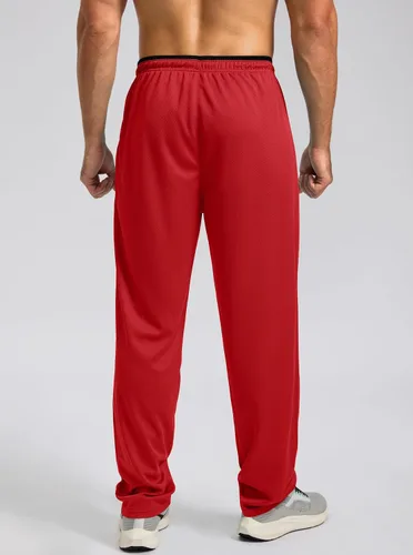 Vista 3 de G Gradual Pantalones deportivos para hombre con parte inferior abierta, pantalones de entrenamiento con bolsillos con cremallera, malla ligera