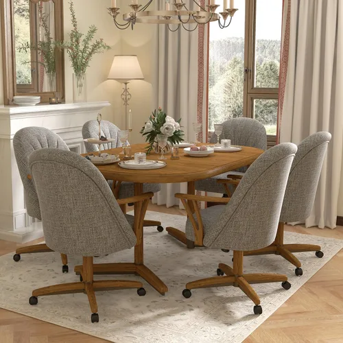 Vista 18 de Chromcraft Juego de 1 sillas giratorias inclinables, sillas con ruedas para sala de cocina