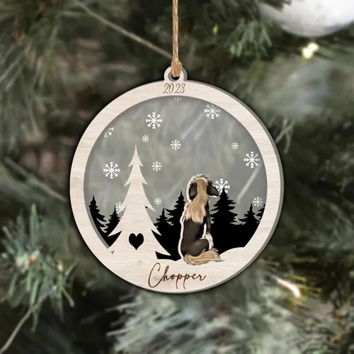 Vista 324 de Nazenti Adorno de Navidad conmemorativo personalizado, regalo personalizado de recuerdo de perro, condolencias por pérdida de mascotas, sabueso