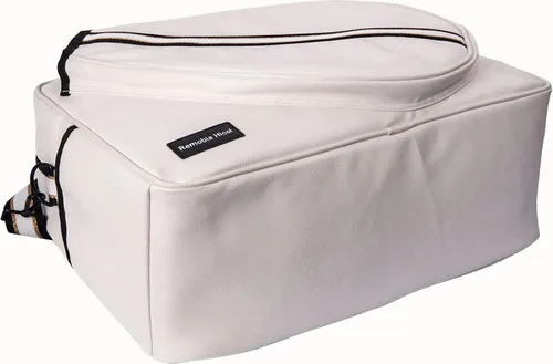 Vista 8 de Remobia Hicol Bolso deportivo grande de piel sintética blanca para mujer, bolsa de hombro para raqueta de tenis, bolsa de mano de tenis para 2