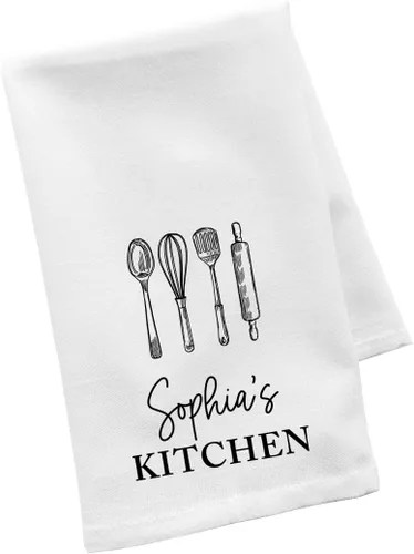 Vista 28 de Andaz Press Toalla de Cocina Personalizada, Toalla de Té de Saco de Harina, La Mejor Mamá de Todos los Tiempos Nombres Personalizados de Niños