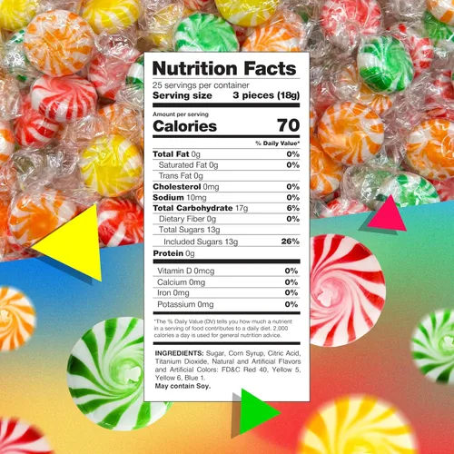 Vista 2 de Fruit Starlights, caramelos duros envueltos individualmente, bolsa de 1