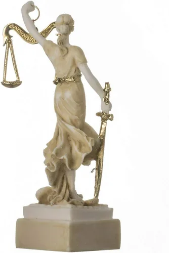 Vista 3 de Diosa griega Themis 5.5" Estatua ciega dama justicia abogada regalo dorado