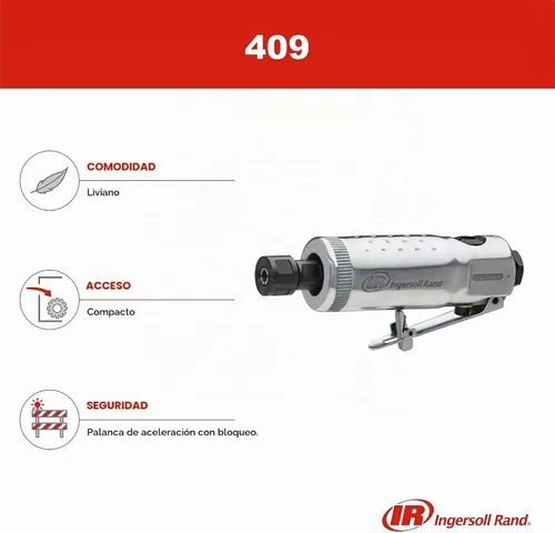 Vista 3 de Ingersoll Rand 409 1/4" Pinza de aire amoladora