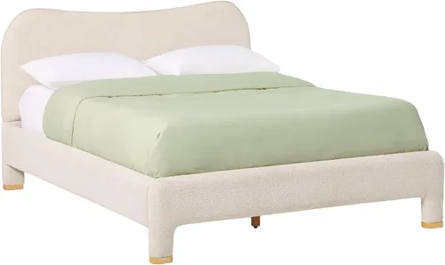 Vista 15 de Walker Edison Chantelle - Cama Queen tapizada moderna curva, tamaño Queen, terciopelo verde