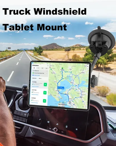 Vista 9 de Soporte magnético resistente para tableta, para parabrisas de tablero de camión, brazo largo, ventosa, soporte de automóvil para iPad Pro Air Mini