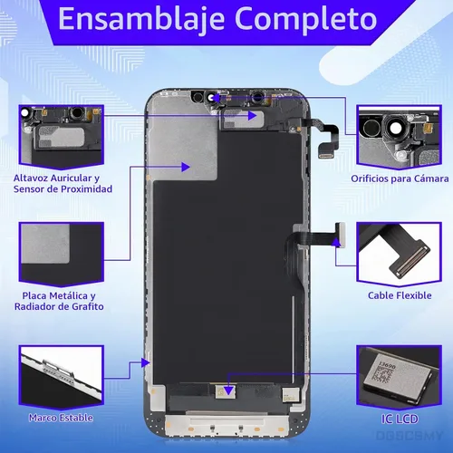 Vista 2 de para iPhone 12 Pro Max Reemplazo de la pantalla del altavoz del oído 6.7" LCD