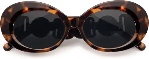 Vista 6 de VANLINKER Gafas de sol polarizadas redondas de moda para mujer Jackie O Bold Chic Oval Clout Gafas de sol VL9687