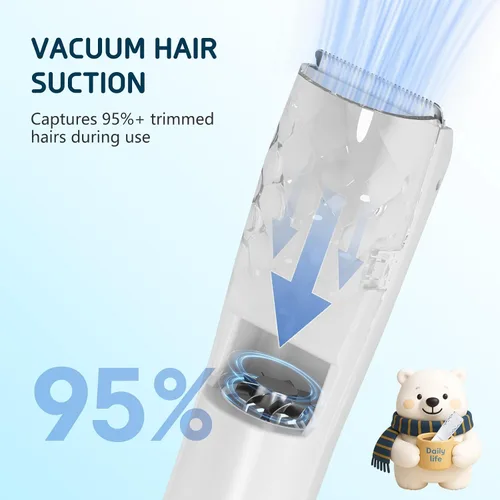 Vista 2 de DAILYLIFE Cortapelos para bebés, cortapelos silenciosos para niños con autismo, kit de corte sensorial de pelo de bebé, recortador de pelo