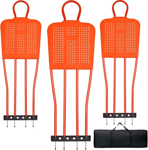 Vista 8 de Free Kick Mannequin Soccer, 3 Pcs 68.9 inch Soccer Training Equipment Wall, Durable PVC Soccer Defender Dummy with Carry Bag Verde fluorescente