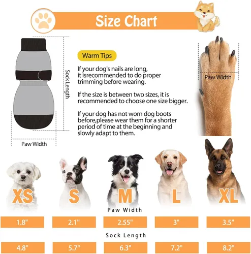 Vista 2 de SCENEREAL 6 piezas de calcetines antideslizantes para perros para prevenir lamido de patas para pavimento caliente/frío, calcetines de agarre