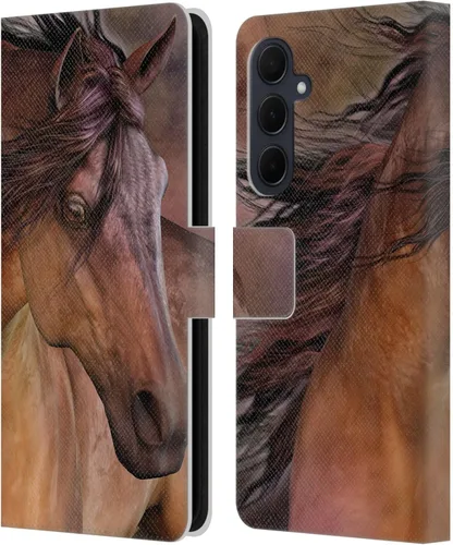 Vista 257 de Head Case Designs Officially Licensed Laurie Prindle A Morgan Christmas Western Stallion Leather Wallet Case Compatible with Samsung Galaxy A07 4G