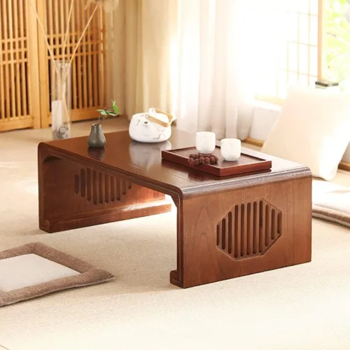 Vista 2 de Mesa de Centro Mesa de centro de madera maciza, moderna y simple, pequeña, mesa de comedor, escritorio de estudio, balcón, mesa de té, fácil de Cejas