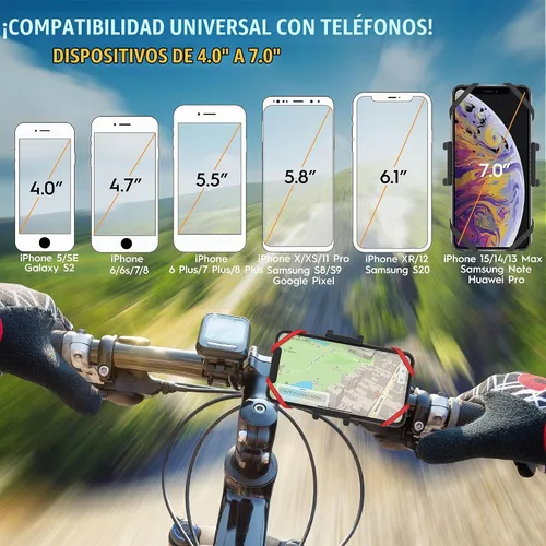 Vista 4 de TruActive Soporte Premium para Teléfono de Bicicleta Soporte Universal para Teléfono Celular para Teléfonos de 4"-7" pulgadas Incluye 6 Bandas