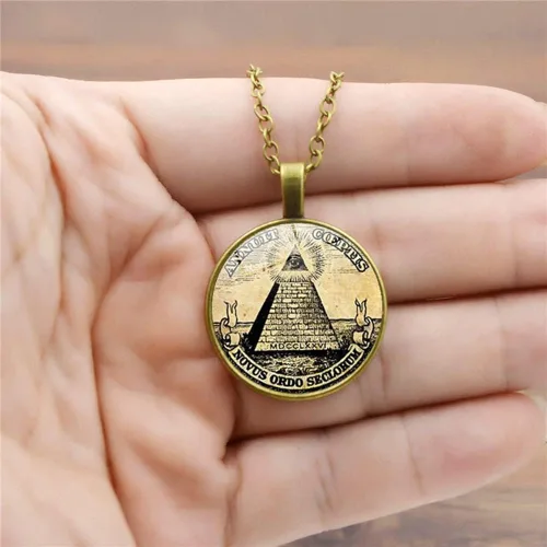 Vista 3 de Collar con colgante masónico para hombres y mujeres, collar espiritual con símbolo de masones para hombre y mujer, joyería de regalo gratis