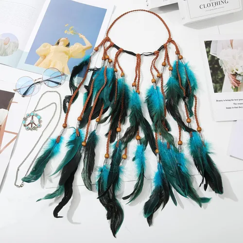 Vista 7 de AWAYTR Juego de 3 piezas de disfraz hippie para mujer, diadema de flores bohemias de los años 70, collar dorado con signo de la paz, lentes de sol
