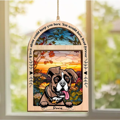 Vista 59 de LOVELYPOD Adorno de Navidad personalizado de sabueso afgano, atrapasoles con nombre, regalos de pérdida de mascotas, regalos para amantes