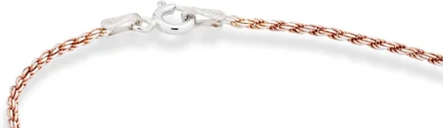 Vista 2 de Miabella Tobillera de plata de ley 925 maciza de 0.059 pulgadas con corte de diamante, cadena trenzada para mujer, fabricada en Italia