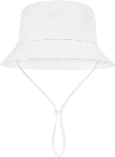 Vista 4 de Durio Sombrero de playa para bebés con protección solar FPU 50+, diseño de ala ancha para verano, sombreros de pescador para niñas y niños pequeños