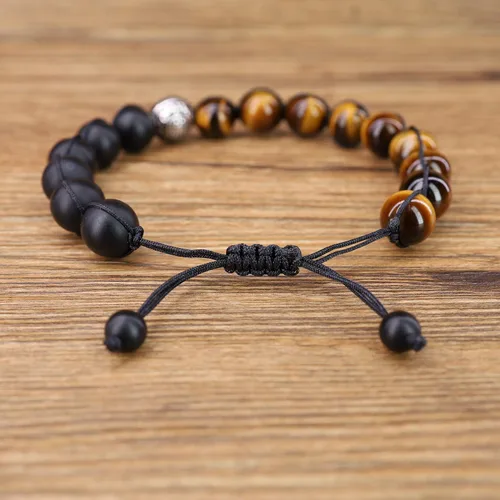 Vista 5 de COAI 'Asia Blessing' Pulsera de plata con cuentas de ónix ojo de tigre