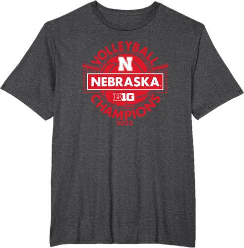 Vista 19 de Nebraska Cornhuskers Big Ten Champs 2023 - Camiseta de voleibol para mujer, Negro