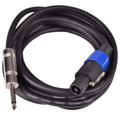 Vista 2 de Seismic Audio - SASPT12-15-2Pack - Par de cables de altavoz de audio profesional de 15 pies a 1/4" -Cables de altavoz de 15 pies de calibre 12 y 2