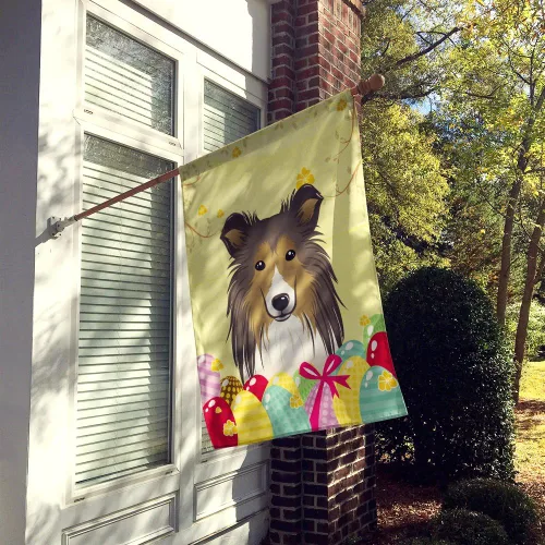 Vista 302 de Caroline's Treasures BB1923GF Bandera decorativa para jardín con diseño de Border Collie, para caza de huevos de Pascua, para jardín, jardín, patio