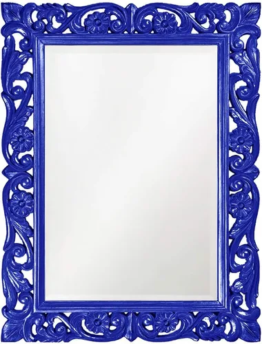 Vista 11 de Howard Elliott Chateau Rectangular Hanging Wall Mirror, Scroll Work Frame, Black, 31.5 x 42 Inch