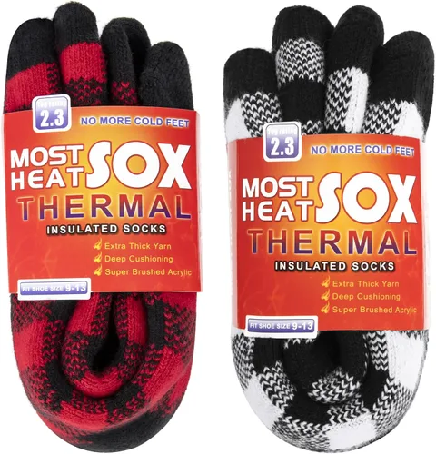 Vista 8 de Calcetines térmicos para hombre, calcetines de invierno cálidos para clima frío con temperaturas extremas A1-azul (2 pares)