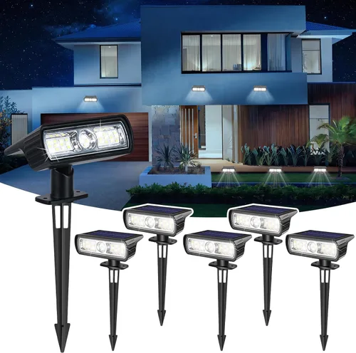 Vista 9 de Toodour Foco solar para exteriores, paquete de 2 luces solares para exteriores con 2 modos, luces de inundación impermeables alimentadas por energía