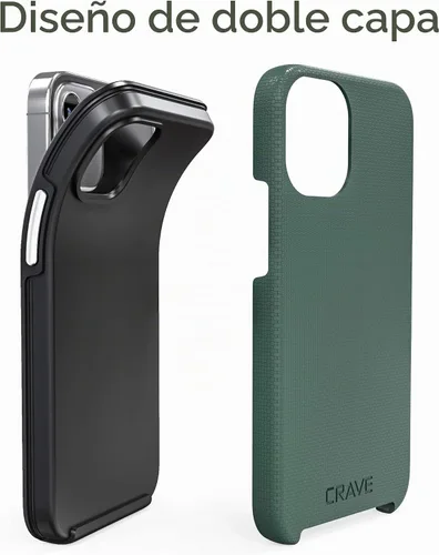 Vista 4 de Crave Funda para iPhone 12 mini, funda de protección dual para iPhone 12 mini (5.4 pulgadas) - Verde bosque
