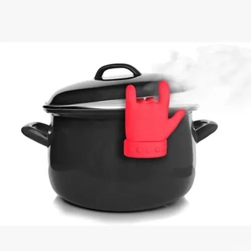 Vista 8 de BeyondNice Elevador de tapa de olla de silicona con forma de dedo, único, a prueba de derrames y liberación de vapor, herramienta y accesorios de 1
