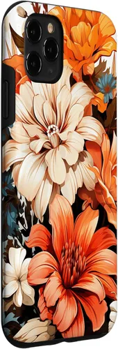 Vista 3 de Funda para iPhone 11 Pro Max Vintage Autumn Flower Fall Pumpkin Girl Women Fall