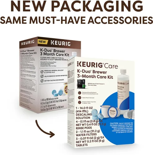 Vista 2 de Keurig 5000351184 K-Duo - Kit de mantenimiento para productora de cerveza de cuidado de 3 meses, regular, ninguno