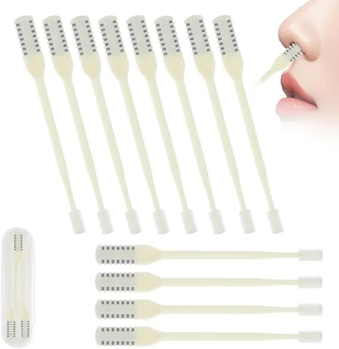Vista 19 de Cortador de vello nasal 2 en 1, herramienta de eliminación de vello nasal mejorada con rotación de 360°, cuchilla de vello de nariz de doble cara