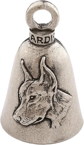 Vista 22 de Guardian Bell Dog Good Luck Bell con llavero y bolsa de regalo de terciopelo negro Campana de motocicleta Peltre sin plomo Hecho en Estados