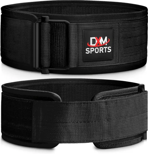 Vista 2 de DXM SPORTS Cinturón de levantamiento de pesas con autobloqueo, para hombres y mujeres, gimnasio, entrenamiento de fuerza, levantamiento de pesas